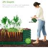imageBest Choice Products 4x2x2ft Outdoor Metal Raised Garden Bed Oval Deep Root Planter Box for Vegetables Flowers Herbs and Succulents w 101 Gallon Capacity Rubber Edge Guard  CharcoalDark Green