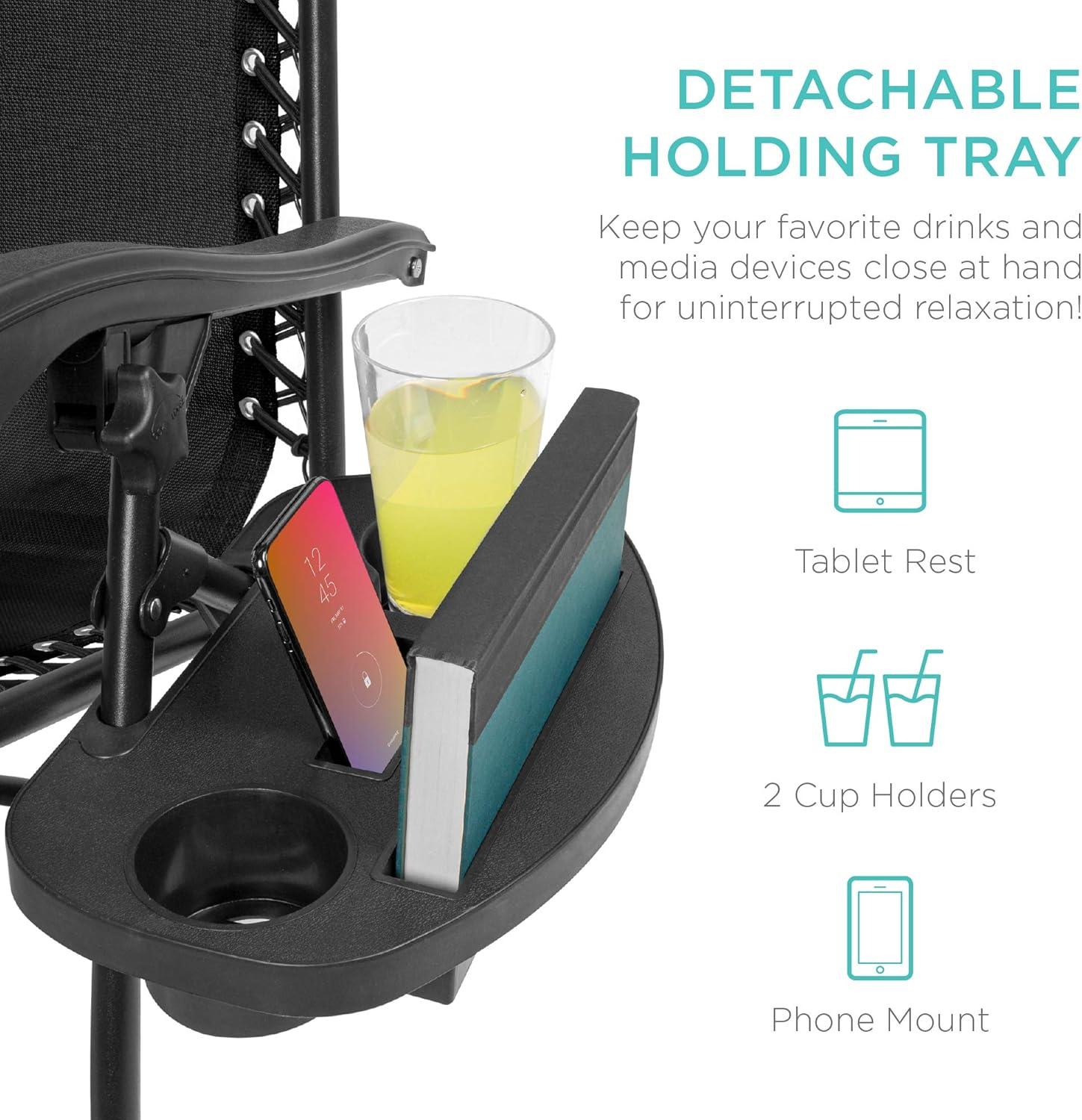 imageBest Choice Products Set of 2 Adjustable Steel Mesh Zero Gravity Lounge Chair Recliners wPillows and Cup Holder Trays  Sage GreenBlack