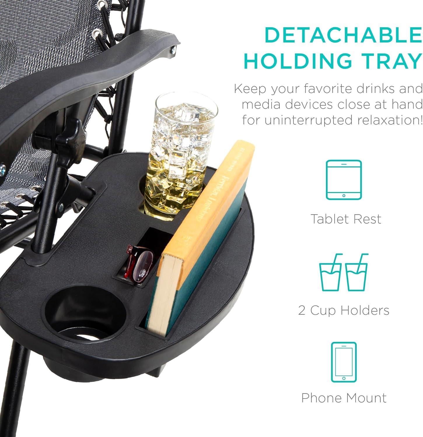imageBest Choice Products Set of 2 Adjustable Steel Mesh Zero Gravity Lounge Chair Recliners wPillows and Cup Holder Trays  Sage GreenCamouflage