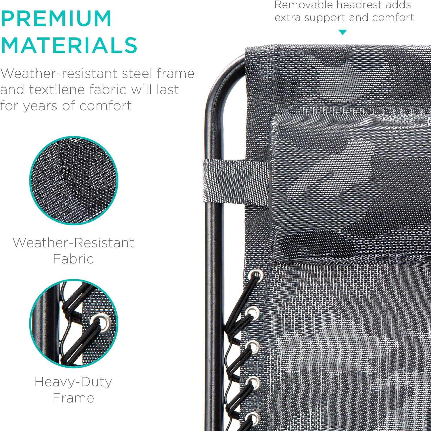 imageBest Choice Products Set of 2 Adjustable Steel Mesh Zero Gravity Lounge Chair Recliners wPillows and Cup Holder Trays  Sage GreenCamouflage