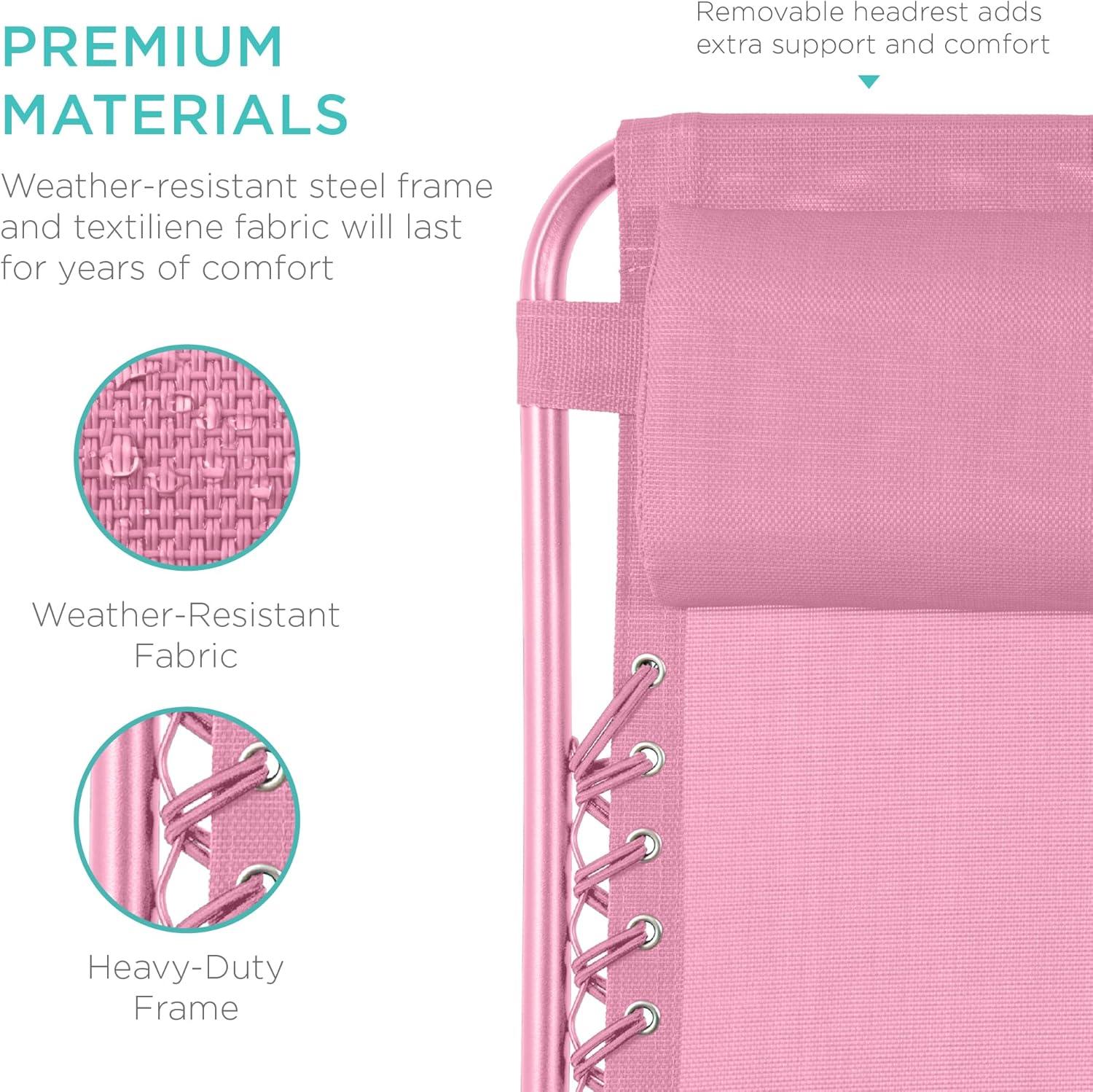 imageBest Choice Products Set of 2 Adjustable Steel Mesh Zero Gravity Lounge Chair Recliners wPillows and Cup Holder Trays  Sage GreenCarnation