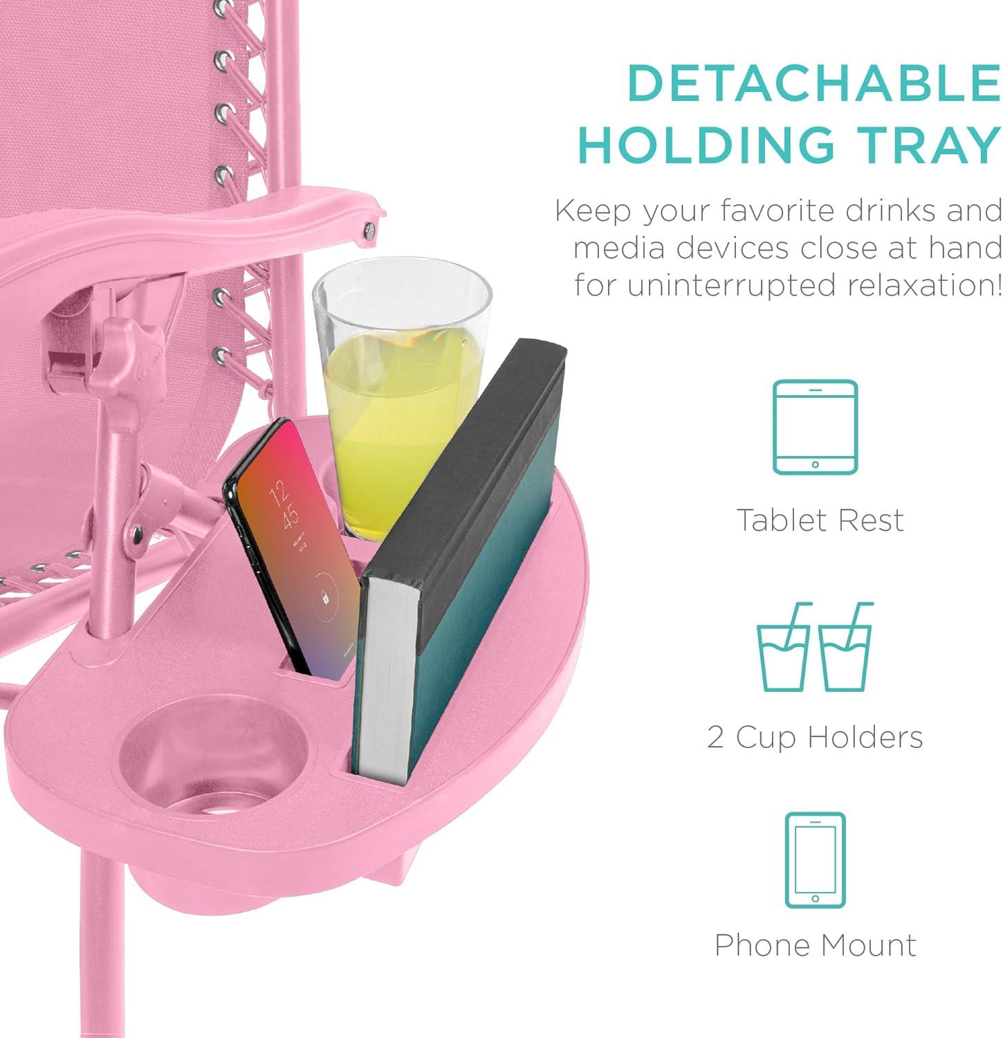 imageBest Choice Products Set of 2 Adjustable Steel Mesh Zero Gravity Lounge Chair Recliners wPillows and Cup Holder Trays  Sage GreenCarnation