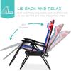 imageBest Choice Products Set of 2 Adjustable Steel Mesh Zero Gravity Lounge Chair Recliners wPillows and Cup Holder Trays  Sage GreenAmerican Flag