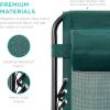 imageBest Choice Products Set of 2 Adjustable Steel Mesh Zero Gravity Lounge Chair Recliners wPillows and Cup Holder Trays  Sage GreenForest Green