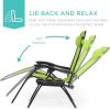 imageBest Choice Products Set of 2 Adjustable Steel Mesh Zero Gravity Lounge Chair Recliners wPillows and Cup Holder Trays  Sage GreenLime Green
