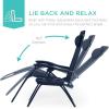 imageBest Choice Products Set of 2 Adjustable Steel Mesh Zero Gravity Lounge Chair Recliners wPillows and Cup Holder Trays  Sage GreenNavy