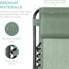 imageBest Choice Products Set of 2 Adjustable Steel Mesh Zero Gravity Lounge Chair Recliners wPillows and Cup Holder Trays  Sage GreenSage Green
