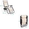 imageBest Choice Products Set of 2 Adjustable Steel Mesh Zero Gravity Lounge Chair Recliners wPillows and Cup Holder Trays  Sage GreenTan Striped
