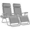 imageBest Choice Products Set of 2 Adjustable Steel Mesh Zero Gravity Lounge Chair Recliners wPillows and Cup Holder Trays  Sage GreenDove Gray