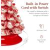 imageBest Choice Products 15in Ceramic Christmas Tree Prelit HandPainted Tabletop Holiday Tree 2 Star Toppers 64 Lights  White wWarm White BulbsPeppermint