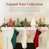 imageBest Choice Products 15in Ceramic Christmas Tree Prelit HandPainted Tabletop Holiday Tree 2 Star Toppers 64 Lights  White wWarm White BulbsWhite W Warm White Lights