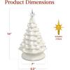 imageBest Choice Products 15in Ceramic Christmas Tree Prelit HandPainted Tabletop Holiday Tree 2 Star Toppers 64 Lights  White wWarm White BulbsWhite W Warm White Lights