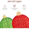 imageBest Choice Products 2pc Lighted PopUp Outdoor Christmas Ornament Set Holiday Ball Decoration w 180 LED Lights 8 Light Functions  RedGreenRedGreen