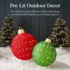 imageBest Choice Products 2pc Lighted PopUp Outdoor Christmas Ornament Set Holiday Ball Decoration w 180 LED Lights 8 Light Functions  RedGreenRedGreen