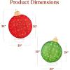 imageBest Choice Products 2pc Lighted PopUp Outdoor Christmas Ornament Set Holiday Ball Decoration w 180 LED Lights 8 Light Functions  RedGreenRedGreen