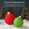 imageBest Choice Products 2pc Lighted PopUp Outdoor Christmas Ornament Set Holiday Ball Decoration w 180 LED Lights 8 Light Functions  RedGreenRedWhite