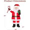 imageBest Choice Products 5ft Lighted PopUp Santa Large Outdoor Christmas Holiday Decoration w 250 LED Lights Twinkling Candy Cane Gift Box HatGiant  8ft
