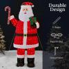 imageBest Choice Products 5ft Lighted PopUp Santa Large Outdoor Christmas Holiday Decoration w 250 LED Lights Twinkling Candy Cane Gift Box HatGiant  8ft