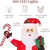 imageBest Choice Products 5ft Lighted PopUp Santa Large Outdoor Christmas Holiday Decoration w 250 LED Lights Twinkling Candy Cane Gift Box HatGiant  8ft