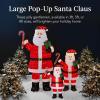 imageBest Choice Products 5ft Lighted PopUp Santa Large Outdoor Christmas Holiday Decoration w 250 LED Lights Twinkling Candy Cane Gift Box HatGiant  8ft