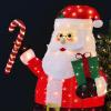 imageBest Choice Products 5ft Lighted PopUp Santa Large Outdoor Christmas Holiday Decoration w 250 LED Lights Twinkling Candy Cane Gift Box HatLarge  5ft