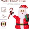 imageBest Choice Products 5ft Lighted PopUp Santa Large Outdoor Christmas Holiday Decoration w 250 LED Lights Twinkling Candy Cane Gift Box HatLarge  5ft