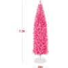 imageBest Choice Products 6ft PreLit Black Pencil Christmas Tree Slim Artificial Skinny Holiday Tree for Home Office Party Decoration w 608 Tips 250 Incandescent Lights Metal BasePink