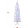 imageBest Choice Products 6ft PreLit Black Pencil Christmas Tree Slim Artificial Skinny Holiday Tree for Home Office Party Decoration w 608 Tips 250 Incandescent Lights Metal BaseWhite W 2in1 Lights