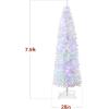 imageBest Choice Products 6ft PreLit Black Pencil Christmas Tree Slim Artificial Skinny Holiday Tree for Home Office Party Decoration w 608 Tips 250 Incandescent Lights Metal BaseWhite W 2in1 Lights
