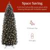 imageBest Choice Products 6ft PreLit Black Pencil Christmas Tree Slim Artificial Skinny Holiday Tree for Home Office Party Decoration w 608 Tips 250 Incandescent Lights Metal BaseBlack