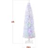 imageBest Choice Products 6ft PreLit Black Pencil Christmas Tree Slim Artificial Skinny Holiday Tree for Home Office Party Decoration w 608 Tips 250 Incandescent Lights Metal BaseWhite W 2in1 Lights