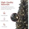 imageBest Choice Products 6ft PreLit Black Pencil Christmas Tree Slim Artificial Skinny Holiday Tree for Home Office Party Decoration w 608 Tips 250 Incandescent Lights Metal BaseBlack