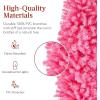 imageBest Choice Products 6ft PreLit Black Pencil Christmas Tree Slim Artificial Skinny Holiday Tree for Home Office Party Decoration w 608 Tips 250 Incandescent Lights Metal BasePink