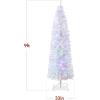 imageBest Choice Products 6ft PreLit Black Pencil Christmas Tree Slim Artificial Skinny Holiday Tree for Home Office Party Decoration w 608 Tips 250 Incandescent Lights Metal BaseWhite W 2in1 Lights