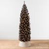 imageBest Choice Products 6ft PreLit Black Pencil Christmas Tree Slim Artificial Skinny Holiday Tree for Home Office Party Decoration w 608 Tips 250 Incandescent Lights Metal BasePink