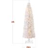 imageBest Choice Products 6ft PreLit Black Pencil Christmas Tree Slim Artificial Skinny Holiday Tree for Home Office Party Decoration w 608 Tips 250 Incandescent Lights Metal BaseWhite