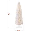 imageBest Choice Products 6ft PreLit Black Pencil Christmas Tree Slim Artificial Skinny Holiday Tree for Home Office Party Decoration w 608 Tips 250 Incandescent Lights Metal BaseWhite