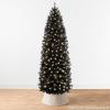 imageBest Choice Products 6ft PreLit Black Pencil Christmas Tree Slim Artificial Skinny Holiday Tree for Home Office Party Decoration w 608 Tips 250 Incandescent Lights Metal BaseBlack