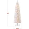 imageBest Choice Products 6ft PreLit Black Pencil Christmas Tree Slim Artificial Skinny Holiday Tree for Home Office Party Decoration w 608 Tips 250 Incandescent Lights Metal BaseWhite
