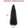 imageBest Choice Products 6ft PreLit Black Pencil Christmas Tree Slim Artificial Skinny Holiday Tree for Home Office Party Decoration w 608 Tips 250 Incandescent Lights Metal BaseBlack