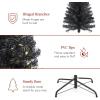 imageBest Choice Products 6ft PreLit Black Pencil Christmas Tree Slim Artificial Skinny Holiday Tree for Home Office Party Decoration w 608 Tips 250 Incandescent Lights Metal BaseBlack