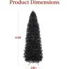 imageBest Choice Products 6ft PreLit Black Pencil Christmas Tree Slim Artificial Skinny Holiday Tree for Home Office Party Decoration w 608 Tips 250 Incandescent Lights Metal BaseBlack
