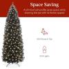 imageBest Choice Products 6ft PreLit Black Pencil Christmas Tree Slim Artificial Skinny Holiday Tree for Home Office Party Decoration w 608 Tips 250 Incandescent Lights Metal BaseBlack