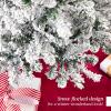 imageBest Choice Products Flocked Pencil Christmas Tree Unlit Slim Artificial Holiday Decoration 6ft Skinny Snowy Appearance wBase9ft