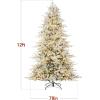 imageBest Choice Products Full Flocked Aspen Christmas Tree 6ft Prelit Noble Fir w 1200 Super Bright Twinkling Micro LED Lights 2in1 White ampamp MultiFlocked
