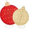 imageBest Choice Products 2pc Lighted PopUp Outdoor Christmas Ornament Set Holiday Ball Decoration w 180 LED Lights 8 Light Functions  RedGreenRedGold