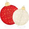 imageBest Choice Products 2pc Lighted PopUp Outdoor Christmas Ornament Set Holiday Ball Decoration w 180 LED Lights 8 Light Functions  RedGreenRedWhite
