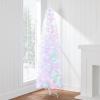 imageBest Choice Products 6ft PreLit Black Pencil Christmas Tree Slim Artificial Skinny Holiday Tree for Home Office Party Decoration w 608 Tips 250 Incandescent Lights Metal BaseWhite W 2in1 Lights