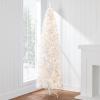 imageBest Choice Products 6ft PreLit Black Pencil Christmas Tree Slim Artificial Skinny Holiday Tree for Home Office Party Decoration w 608 Tips 250 Incandescent Lights Metal BaseWhite