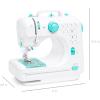 imageBest Choice Products Compact Sewing Machine 42Piece Beginners Kit Multifunctional Portable 6V Beginner Sewing Machine w 12 Stitch Patterns Light Foot Pedal Storage Drawer  TealWhiteTealWhite